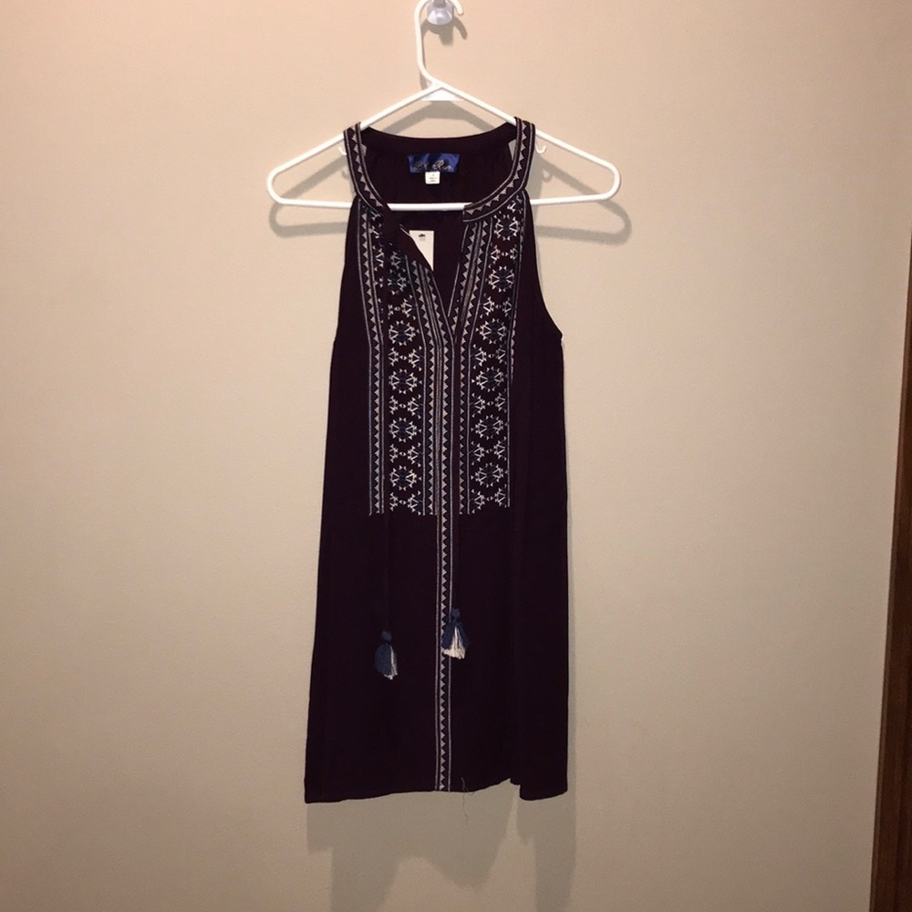 Purple dress with tassels